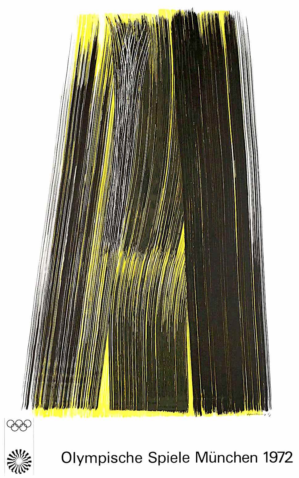 Hans Hartung 1972 Olympics a Hans Hartung poster in yellow and black for the 1972 Olympics