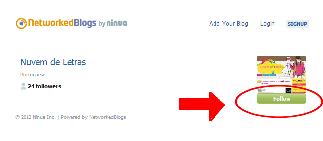 Tutorial: Como seguir pelo NetworkedBlogs - Nuvem de Letras
