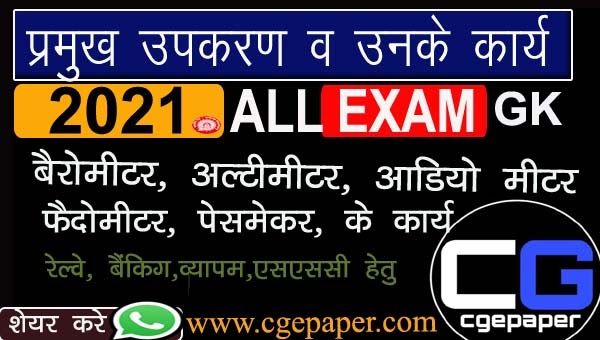 Scientific Equipment gk Scientific Equipment gk, प्रमुख वैज्ञानिक उपकरण और उनके कार्य