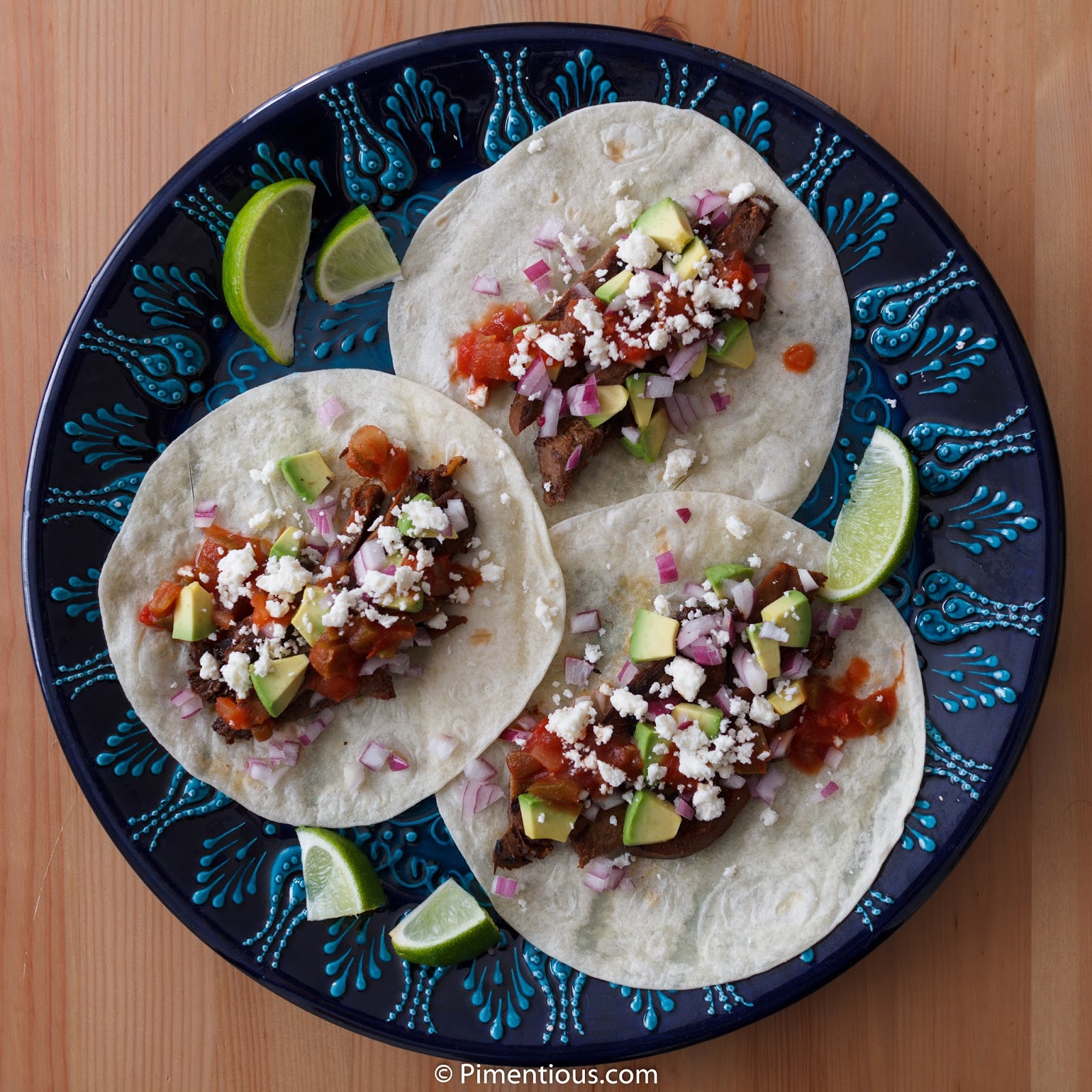 Beef Tongue Tacos, Tacos de Lengua de Res Pimentious