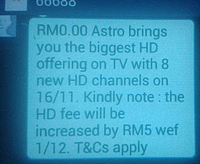 Bil Astro naik, bil Astro mahal, Bayaran Bil Astro Naik RM5 Untuk Saluran HD, Bayaran Bil Bulanan Astro Naik RM5 Mulai 1 Disember 2014, sebab bil Astro naik, bayaran langgan Astro, 8 saluran HD di Astro