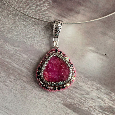 agate druzy pendant, agat, druza, miracolo