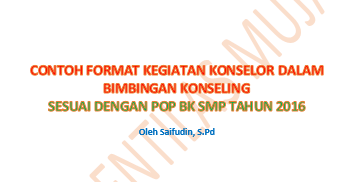 Format Kegiatan Bimbingan Dan Konseling Sesuai Dengan Pop Bk