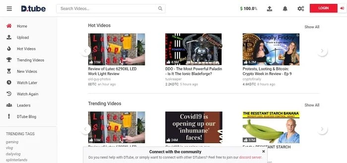 Dtube - Best YouTube alternatives