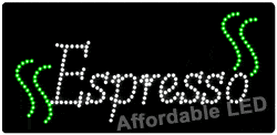 White Espresso LED Sign from Affordable LED