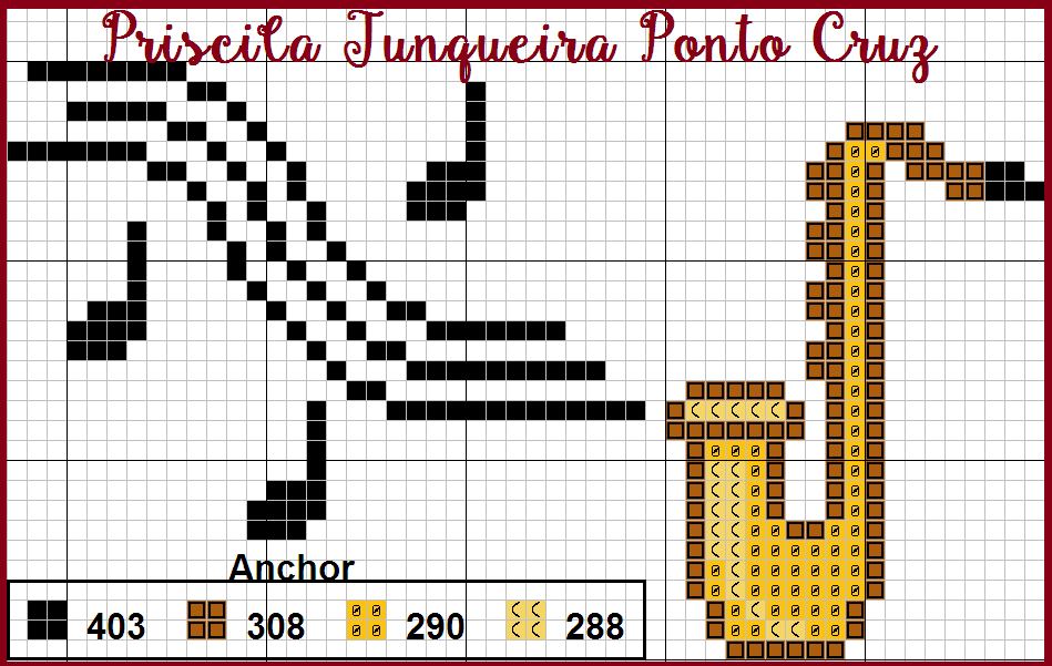 Saxofone Em Ponto Cruz Priscila Junqueira Ponto Cruz: junho 2020