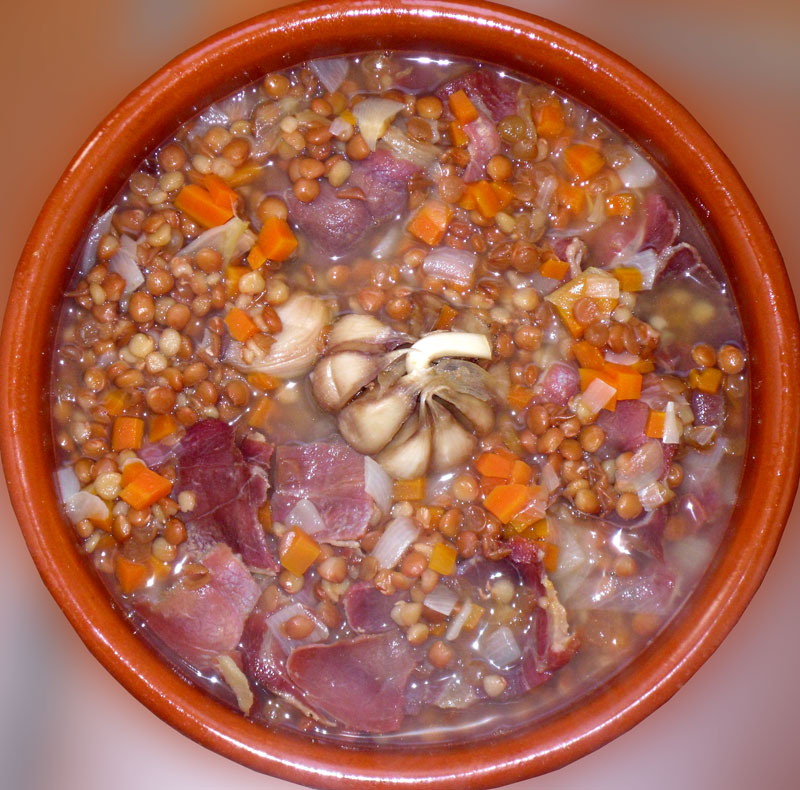 Hoy cocino yo: Lentejas con jamón de Teruel