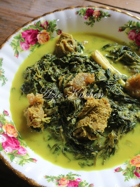 Masak Lemak Daging Dengan Pucuk Ubi 