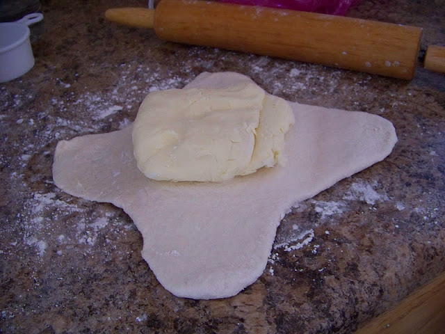 détrempe in middle of dough
