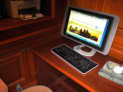 A touch of the New in New York features a computer in the New York Library at the Iroquois Hotel