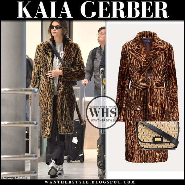 Kaia Gerber in brown leopard print coat in Paris on January 17 ~ I want