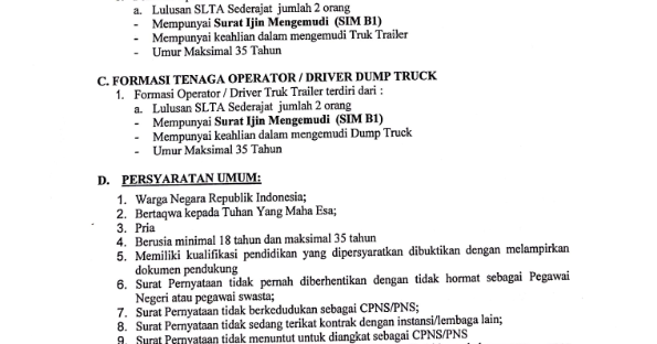 Penerimaan Tenaga Kerja Non PNS Penanggulangan Bencana ...