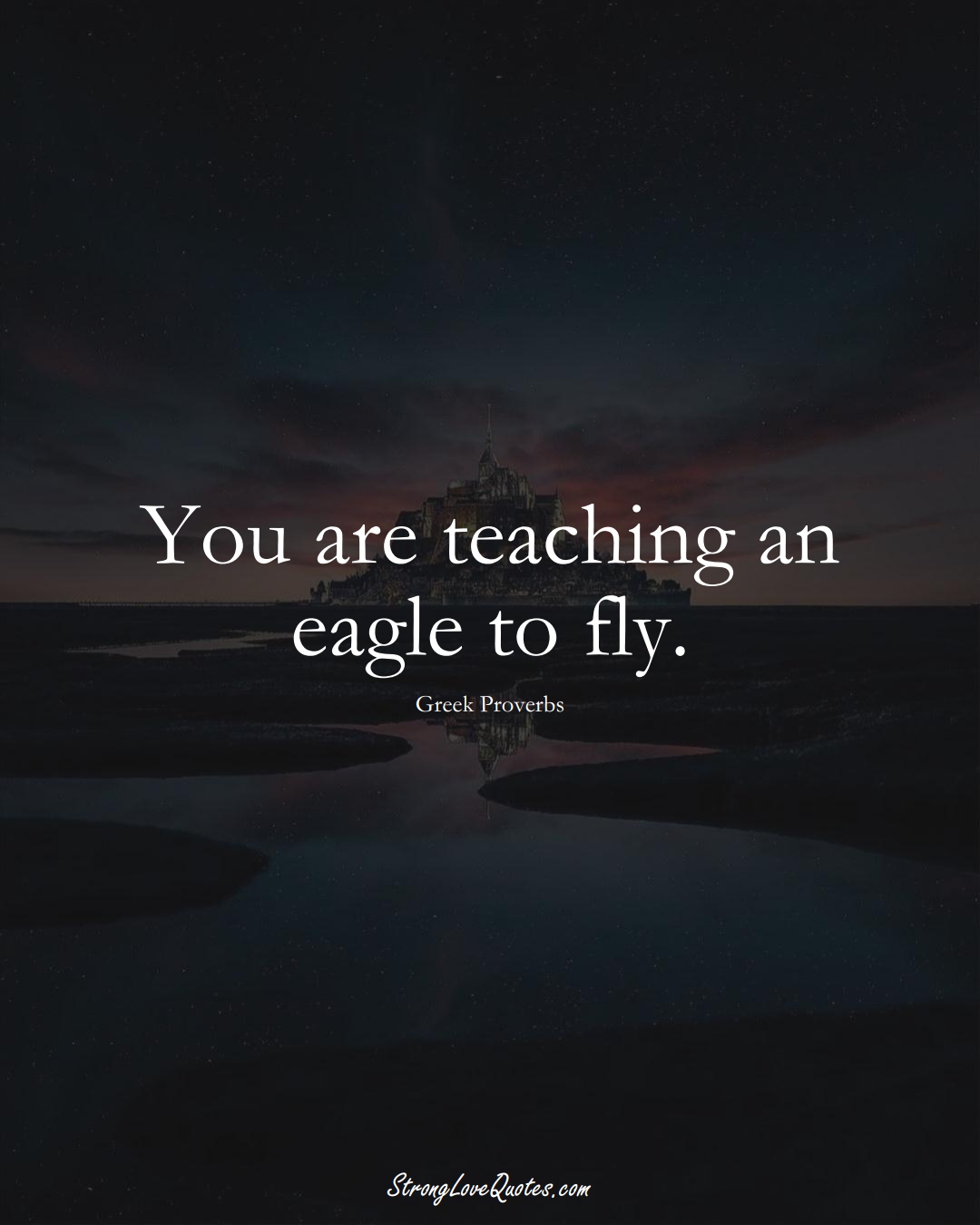 You are teaching an eagle to fly. (Greek Sayings);  #EuropeanSayings