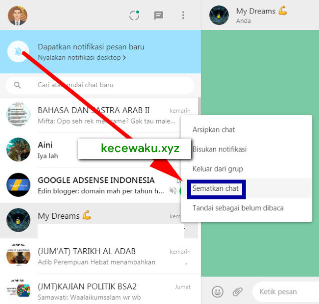 Apa Artinya Chat Disematkan Pada Whatsapp Kecewaku