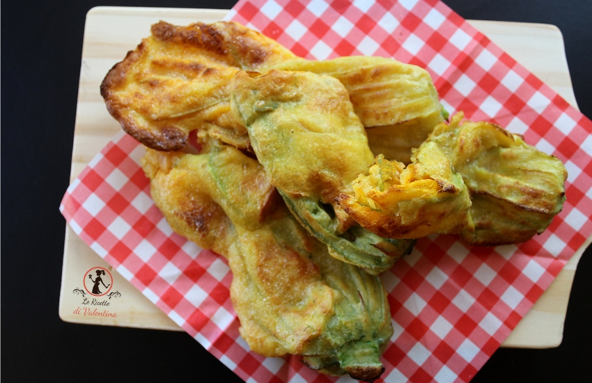 Fiori di zucchine pastellati, in friggitrice ad aria