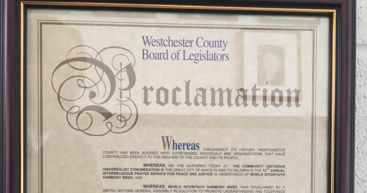 Community UU Matters: Community UU Receives Proclamaition