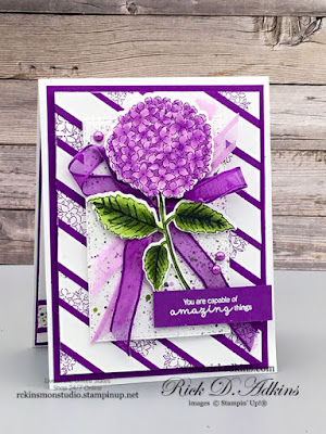 Rick's card for this weeks creative challenge at the Spot Challenge featuring Hydrangea Haven bundle click here to learn more