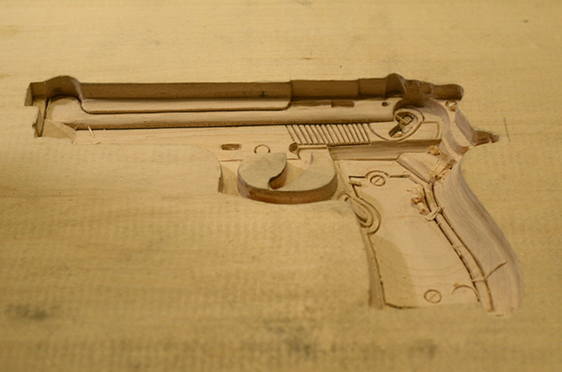 gun chair detail
