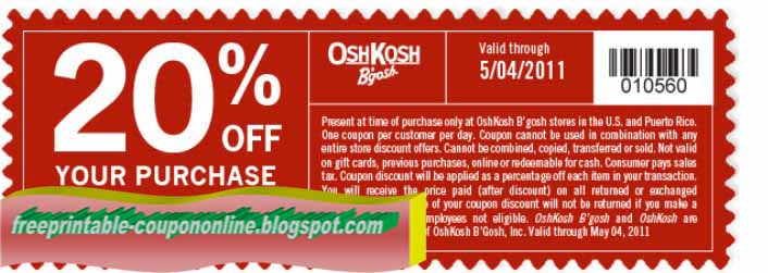 Oshkosh b gosh coupons