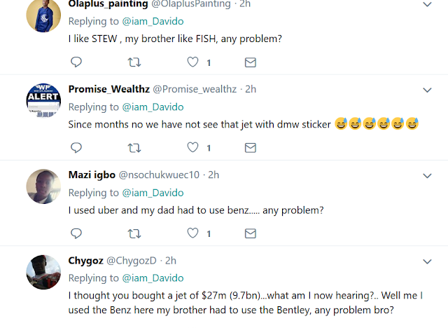 Twitter users mock Davido for stating that he couldn