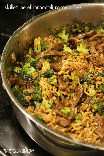 Skillet Beef Broccoli Ramen #beef #maindish #ramen #recipe