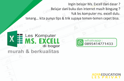 Les Komputer Microsoft Excell di Bogor - Agustus 2019