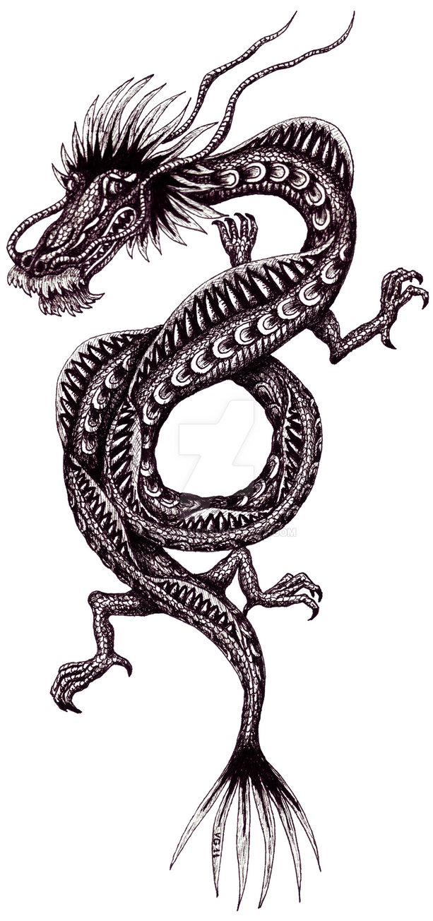 03-Chinese-dragon-Vitaliy-Gonikman-Surreal-Black-and-White-Drawings-with-a-Message-www-designstack-co