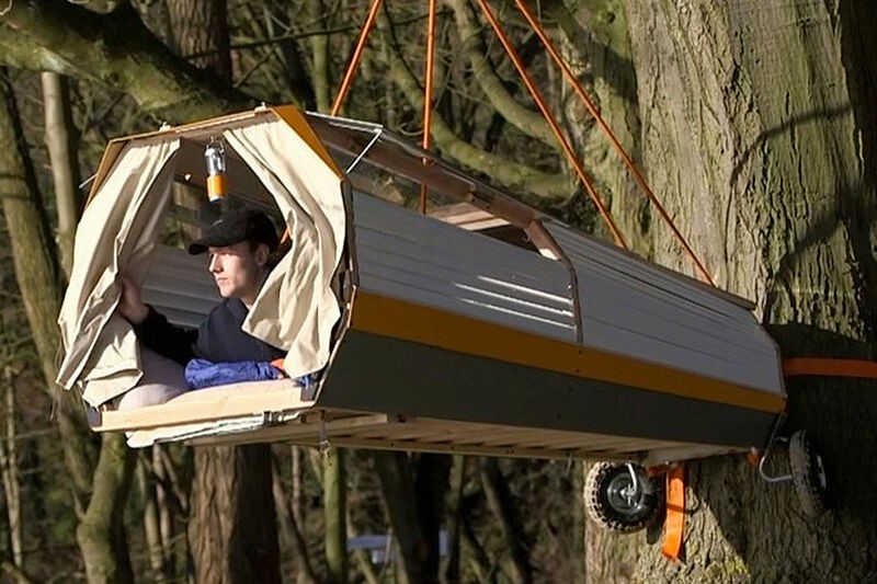 Tecnoneo: El refugio portátil 'Tree Trailer' Henry K. Wein permite descansar en un elevado