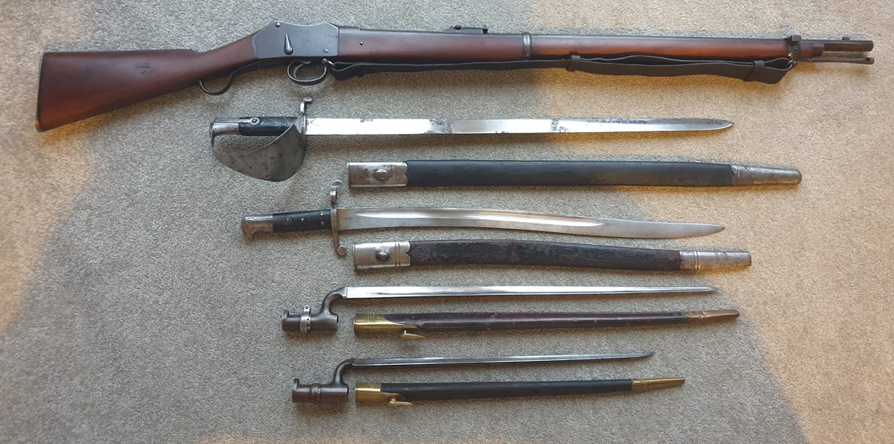 Sands of Soudan MartiniHenry rifle slings, and ammunition boxes