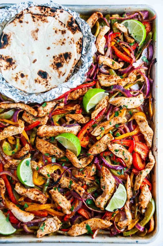 Sheet Pan Chicken Fajitas Easy, quick chicken fajitas recipe packed