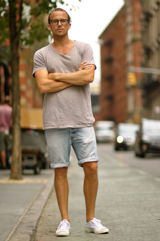 mens jean shorts outfit
