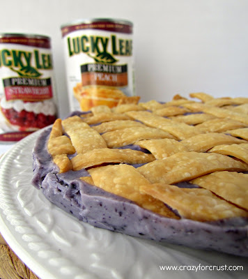 Blueberry pie fudge on a pie plate