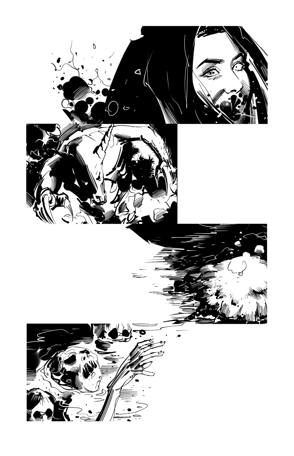 bengali horror comics page black and white illustration