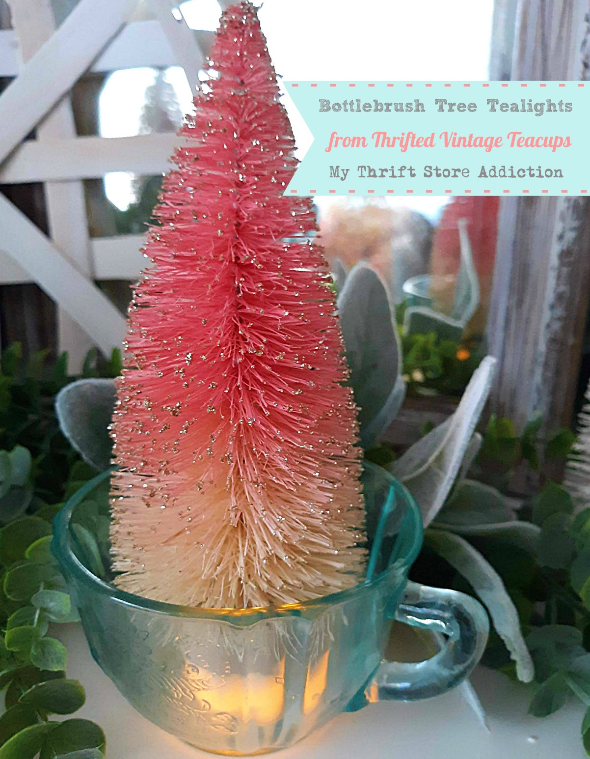 Bottlebrush tree teacup lights