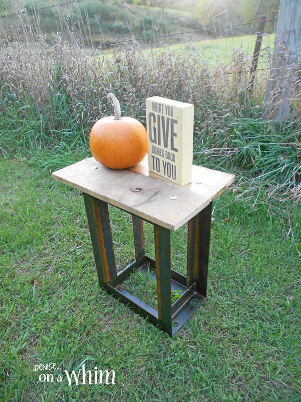 denise...on a whim: Rusty Industrial Side Table