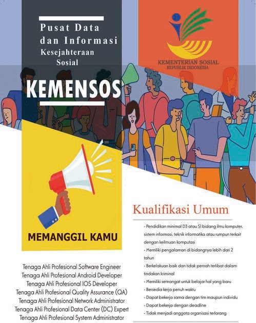 Lowongan Kerja Pusdatin Kesos Kementerian Sosial Republik Indonesia