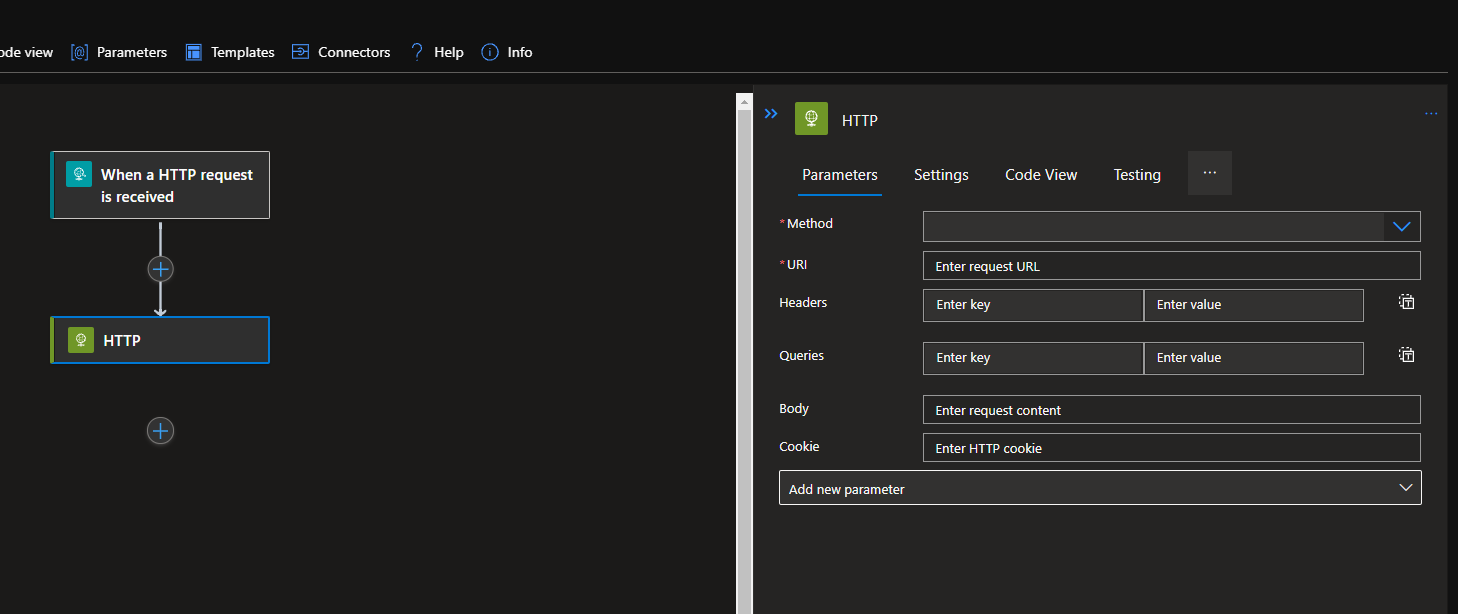 The logic app and the resource graph query