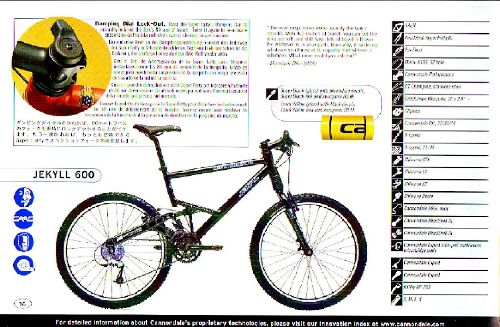 CATALOGUES CANNONDALE CANNONDALE 2001