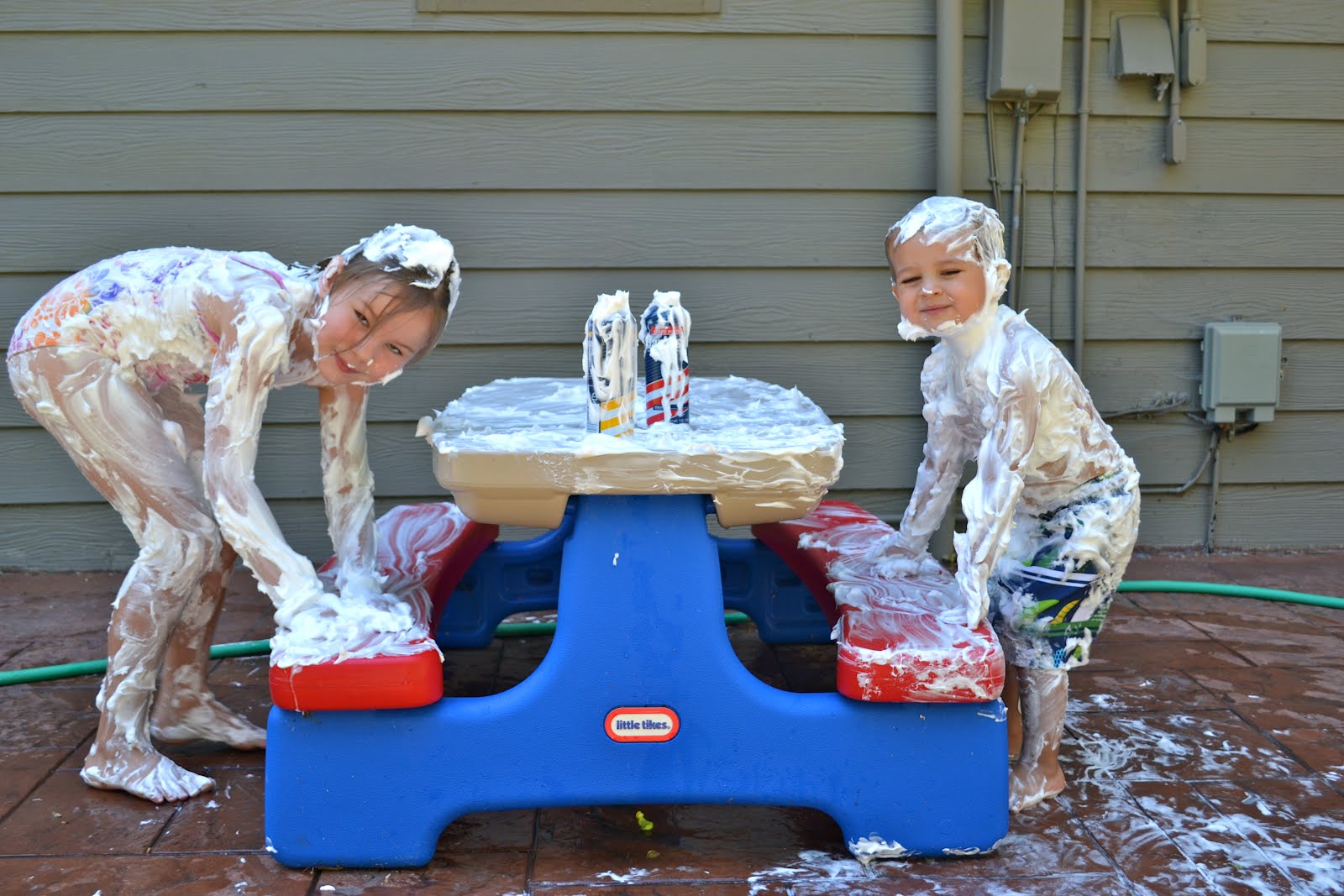 Real Life, One Day at a Time water balloons & shaving cream