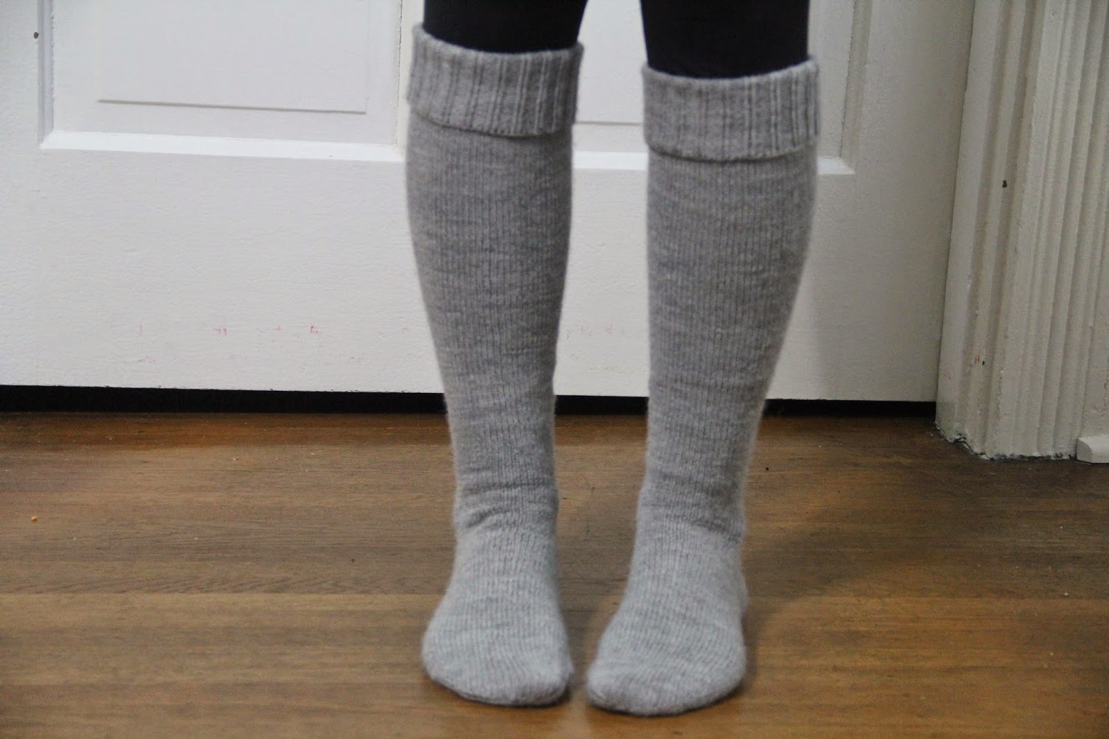 alpaca cabled knee socks