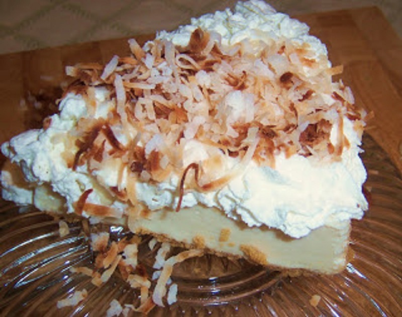 a sliced of coconut cream pie