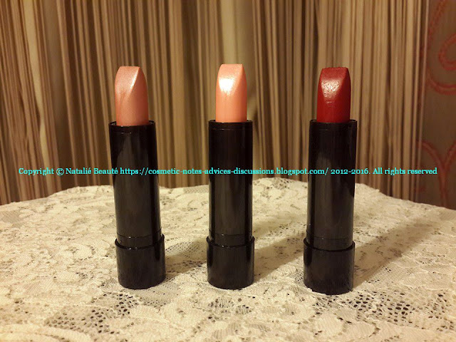 PURE COLOUR LIPSTICK - SILVER PINK, NUDE PINK, RADIANT RED ORIFLAME NATALIE BEAUTE REVIEW AND PHOTOS