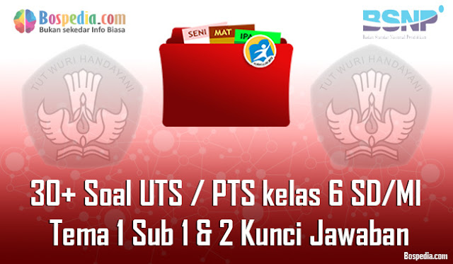 30+ Contoh Soal UTS / PTS untuk kelas 6 SD/MI Tema 1 Sub 1 & 2 Kunci Jawaban