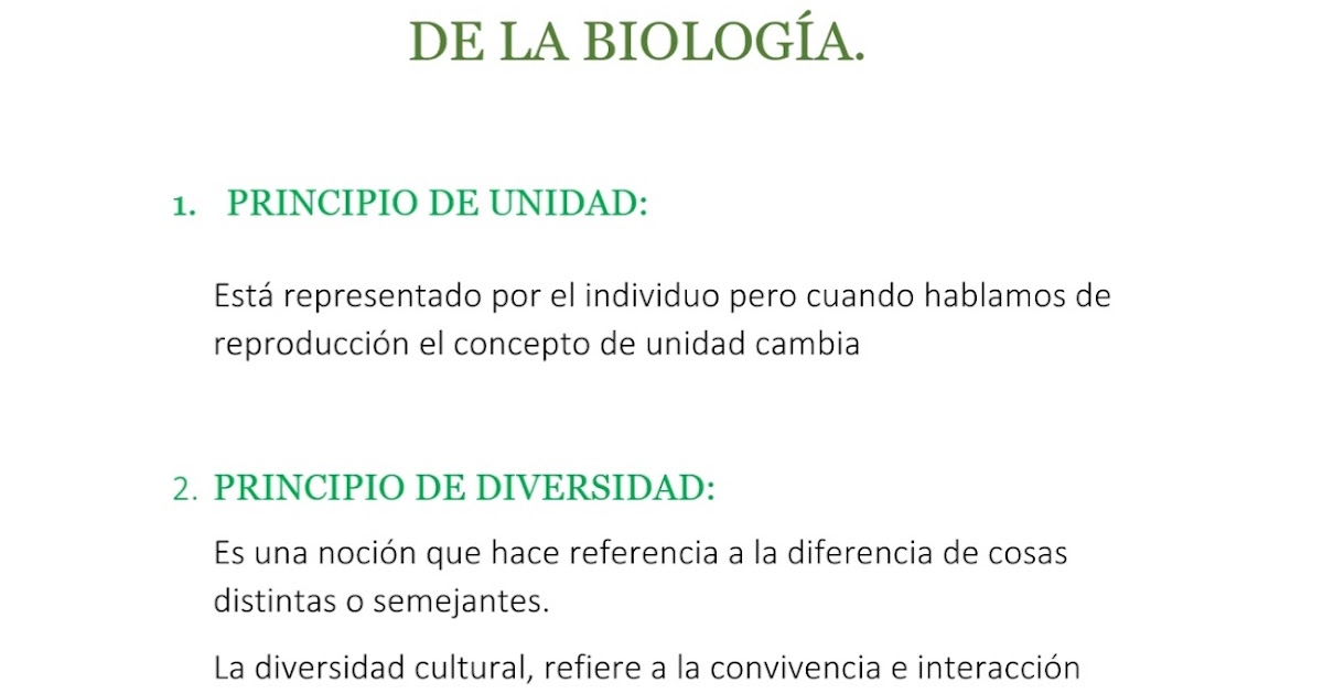 BIOLOGIA PRINCIPIOS UNIFICADORES DE LA BIOLOGÍA