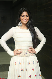 Megha Akash in beautiful White Anarkali Dress at Pre release function of Movie LIE ~ Celebrities Galleries 009