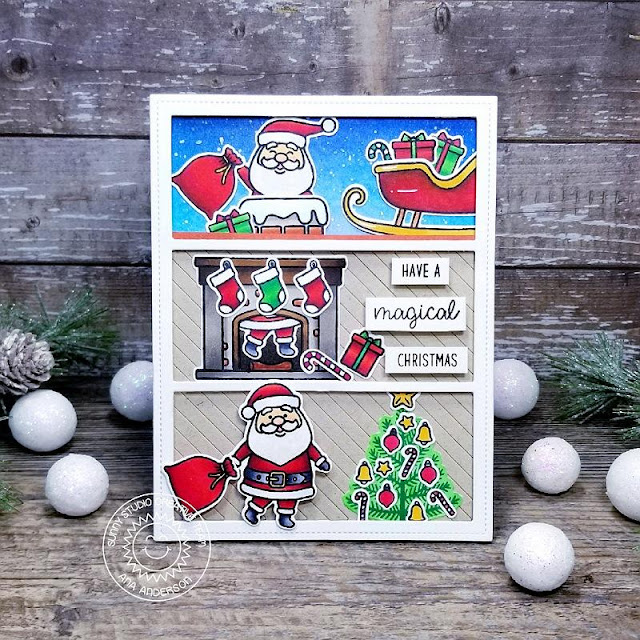 Sunny Studio Stamps: Santa Claus Lane Frilly Frames Dies Comic Strip Everyday Dies Holiday Card by Ana Anderson Sunny Studio Stamps: Santa Claus Lane Frilly Frames Dies Comic Strip Everyday Dies Holiday Card by Ana Anderson