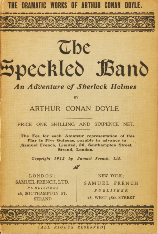 Rare First Edition of The Speckled Band at Auction I Hear of Sherlock