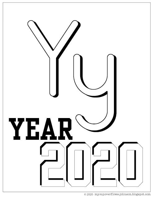 year 2020 alphabet coloring page