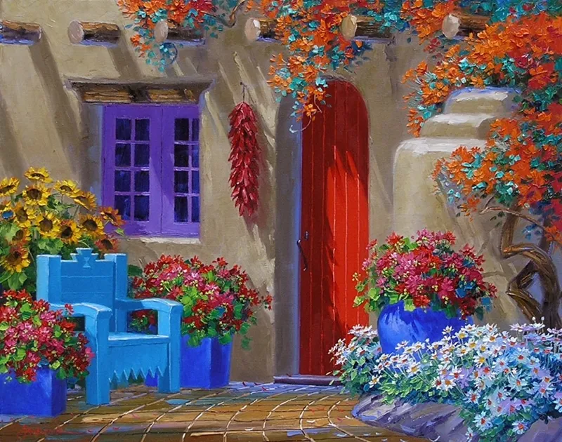 Mikki Senkarik 1954 | American Plein-air painter | A Touch of Greece 