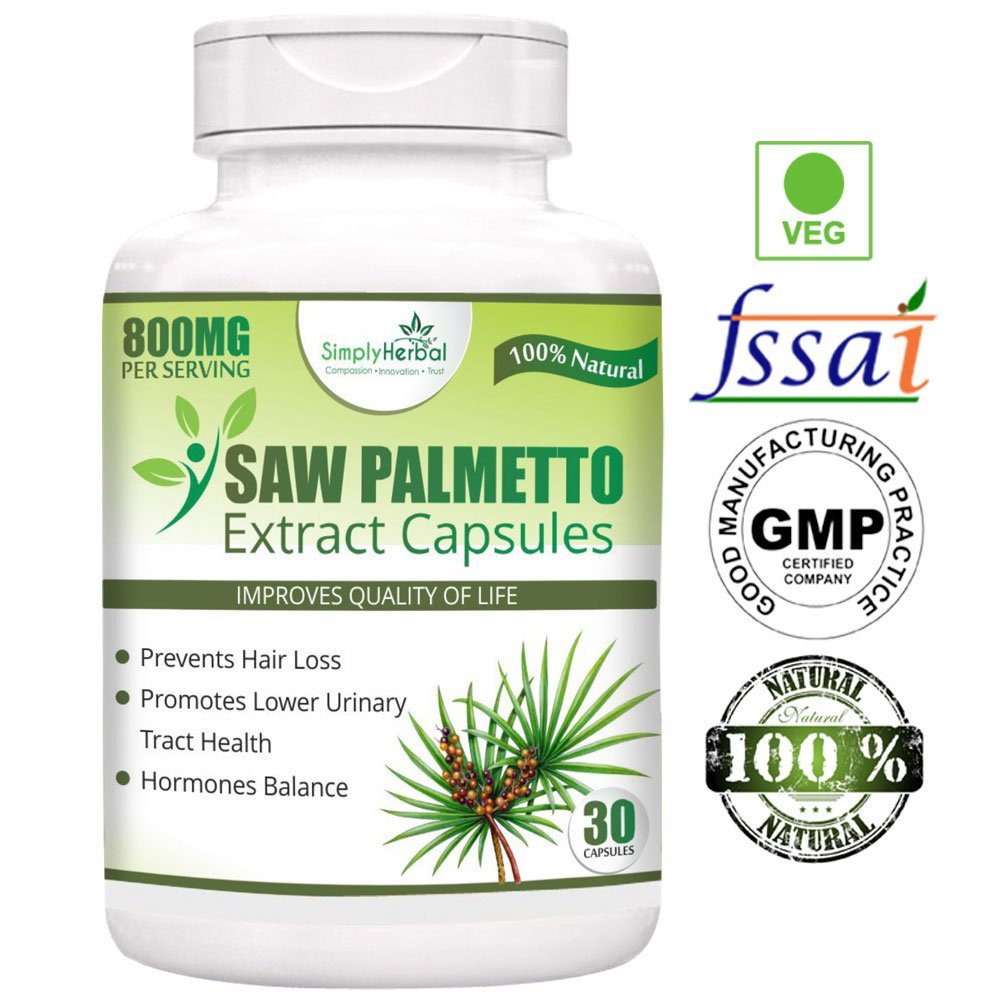 Simply Herbal Pure Saw Palmetto Hair Grow Capsules